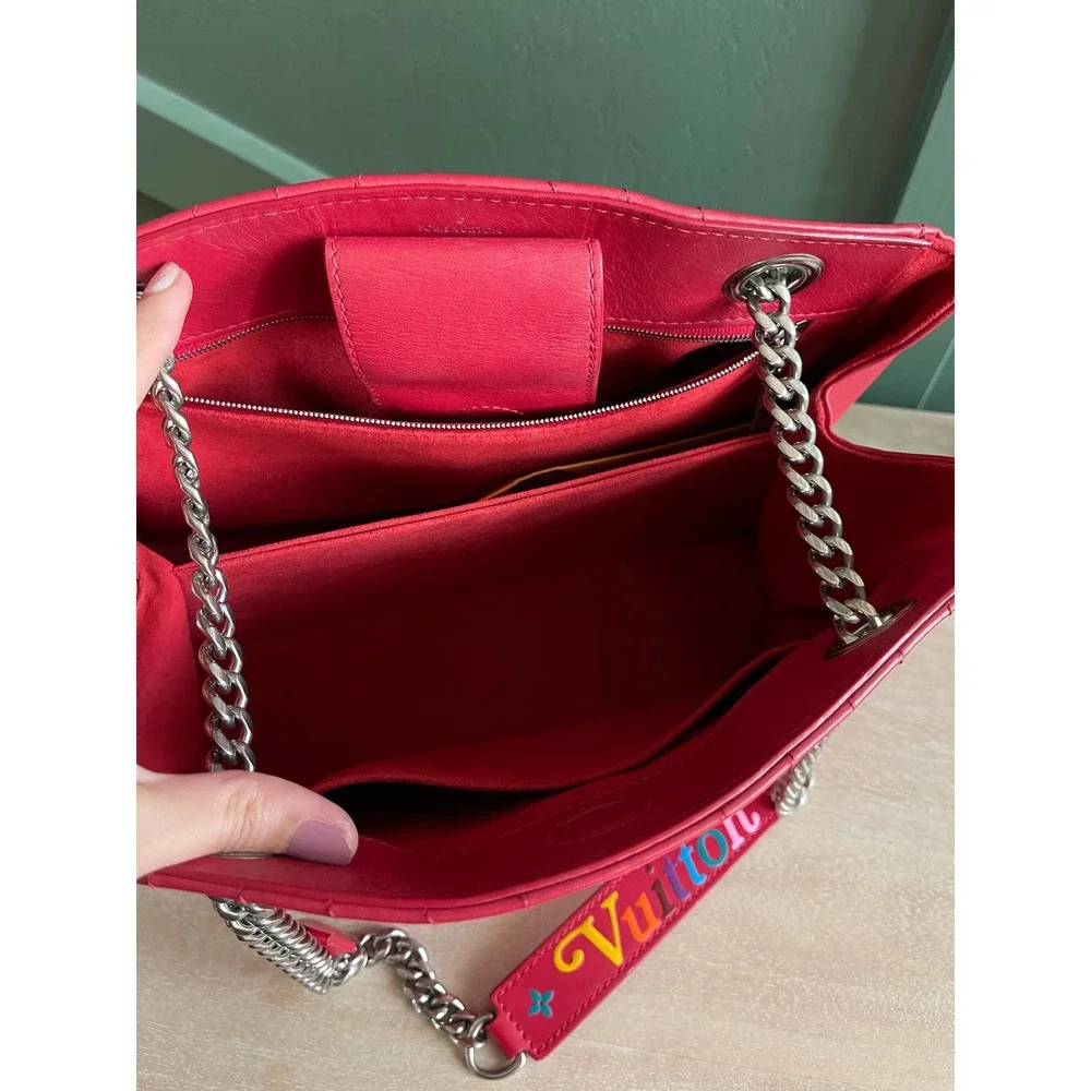 Mint Louis Vuitton New Wave Tote Leather Red Bag